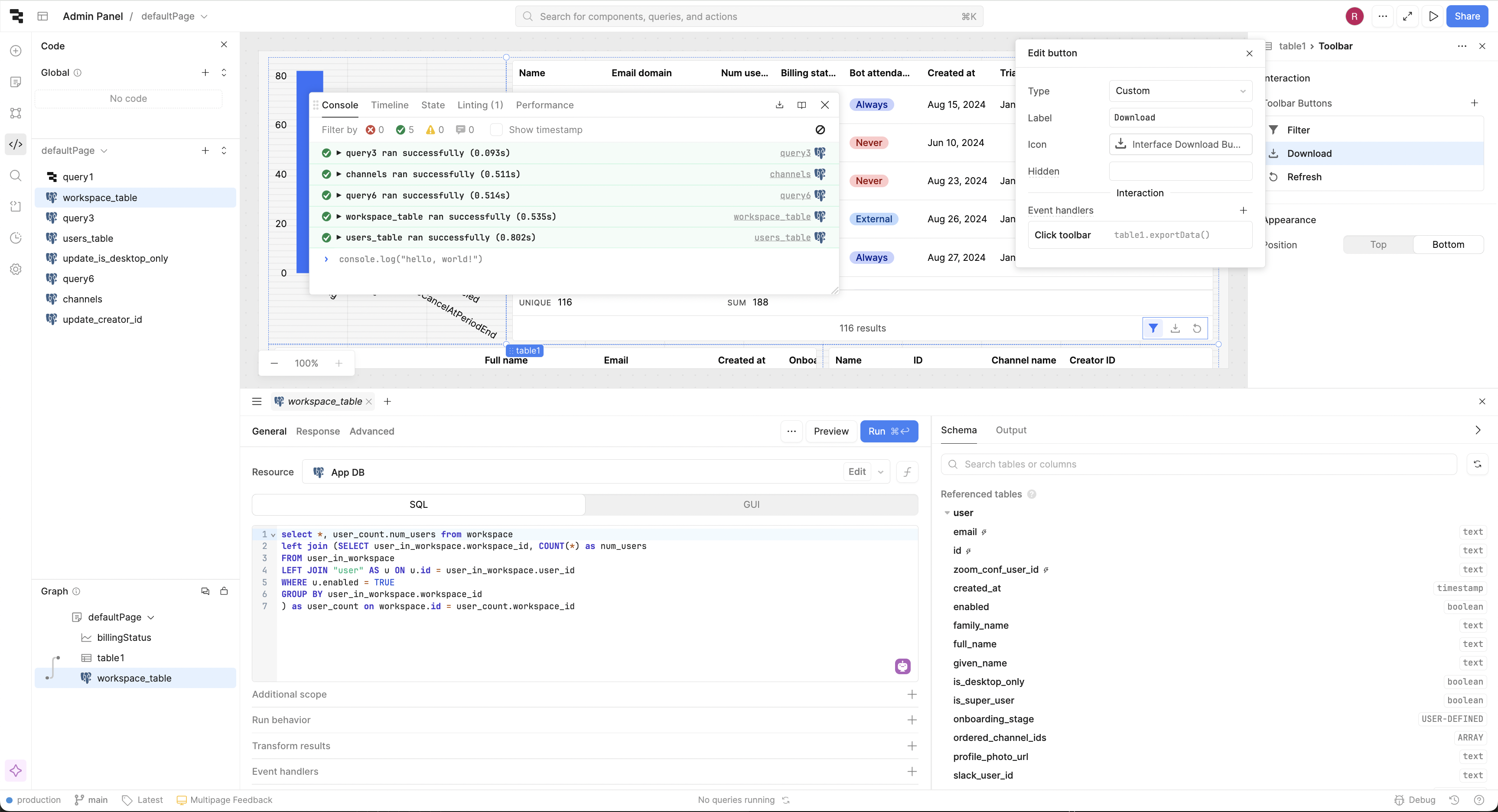 Traditional no-code editor interface